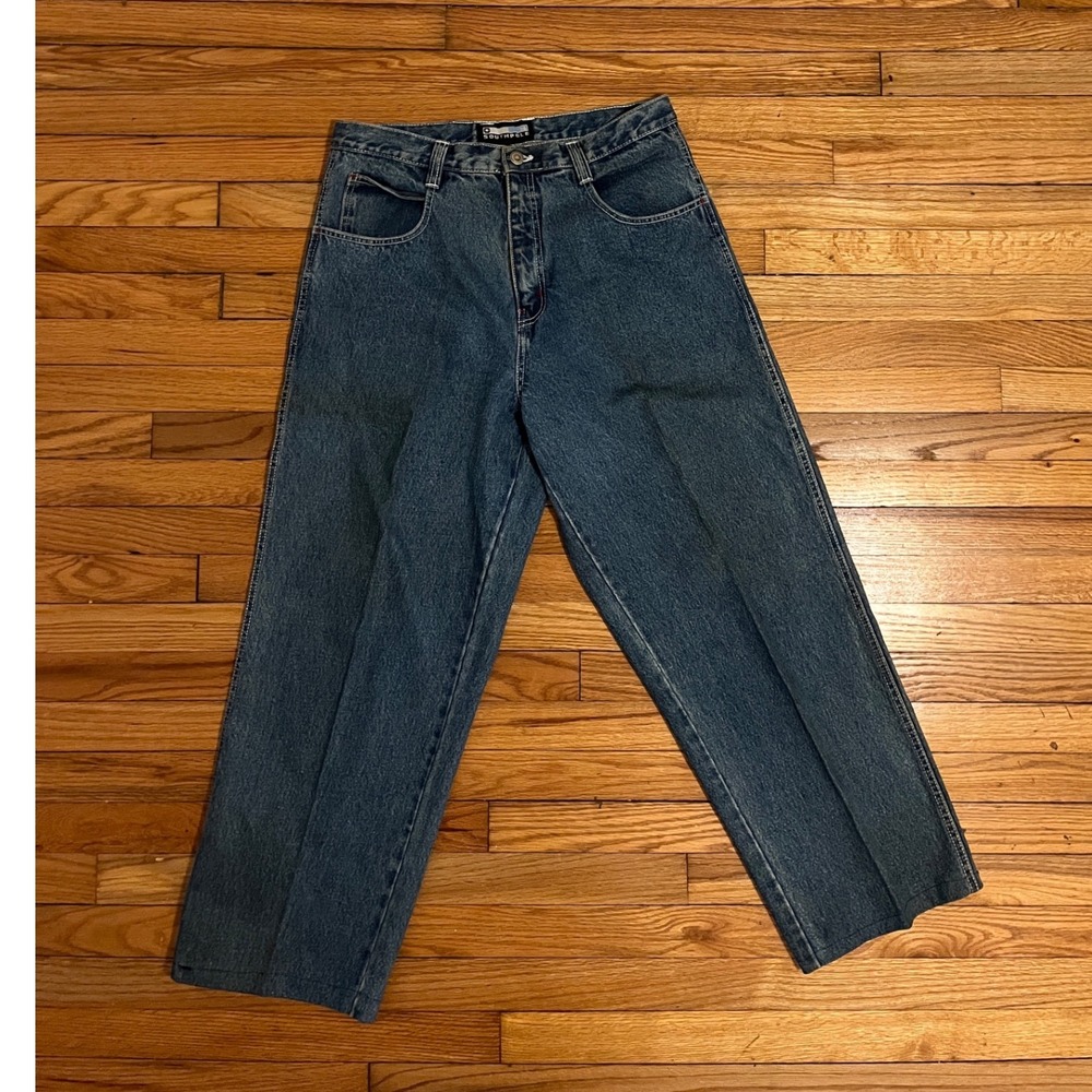 Southpole Relaxed Fit Baggy Jeans Mens 34 Medium Wash Blue Denim Y2K Streetwear